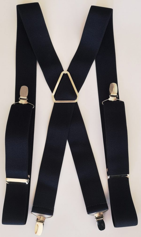 Suspensor hombre azul marino, 4 broches 3 cm anch0