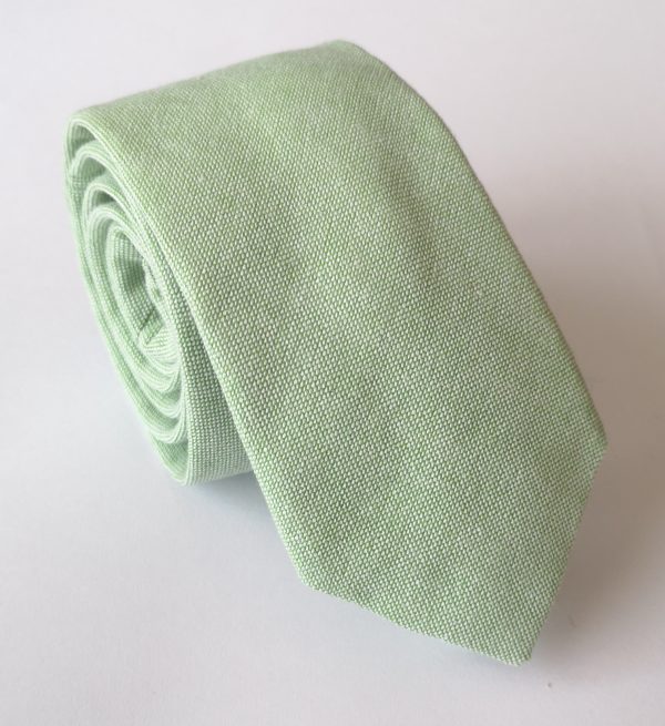 corbata algodon verde claro