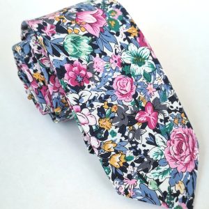 corbata algodón floral