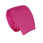 Corbata tejida fucsia
