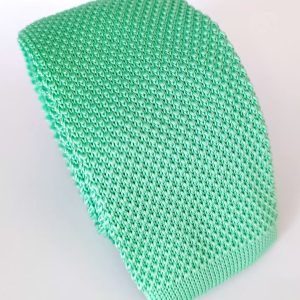 corbata tejida verde agua