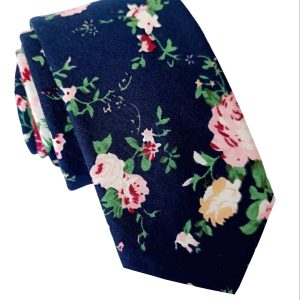 corbata algodon estampada flores