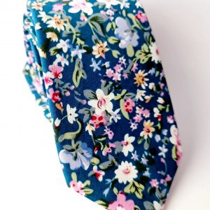 corbata flores algodon