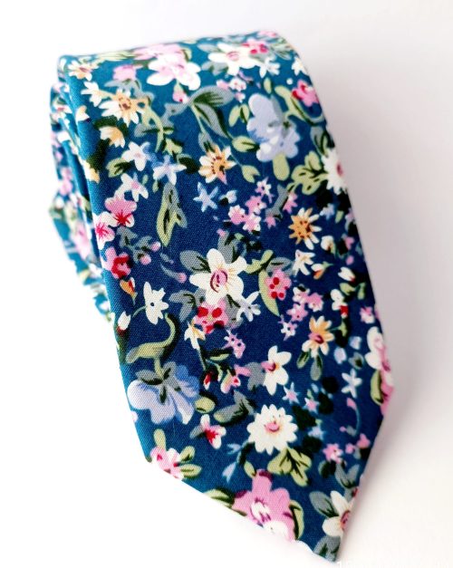 corbata flores algodon