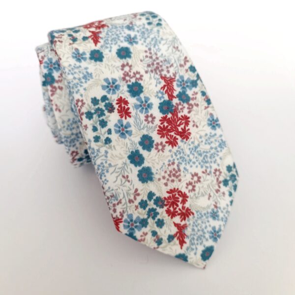 corbata algodon flores