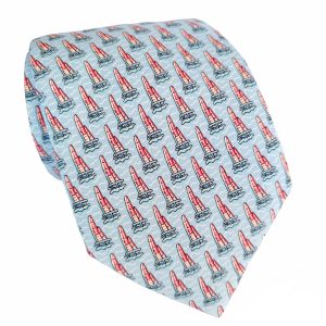 corbata seda celeste veleros