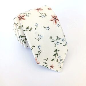 corbata hombre algodon flores