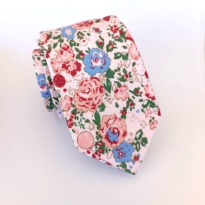 corbata hombre algodon flores