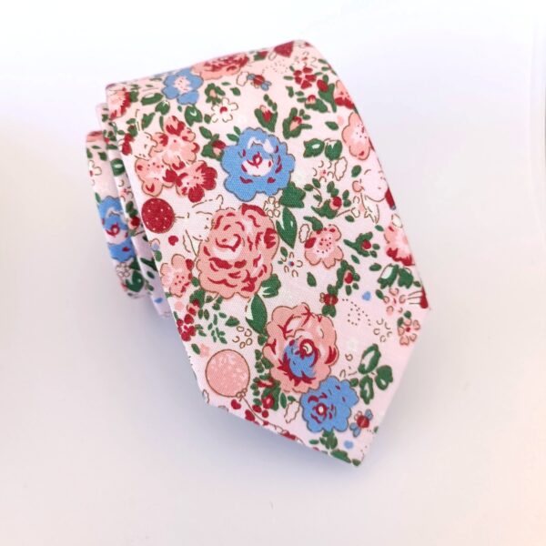 corbata hombre algodon flores