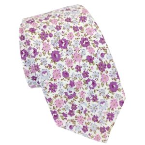 corbata hombre algodon flores