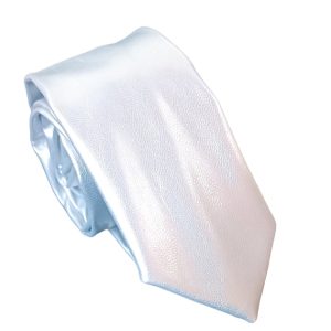 corbata delgada ecocuero plateada