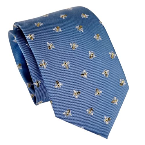 corbata seda tejida abejas