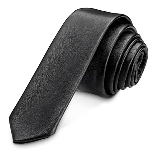corbata ecocuero negro