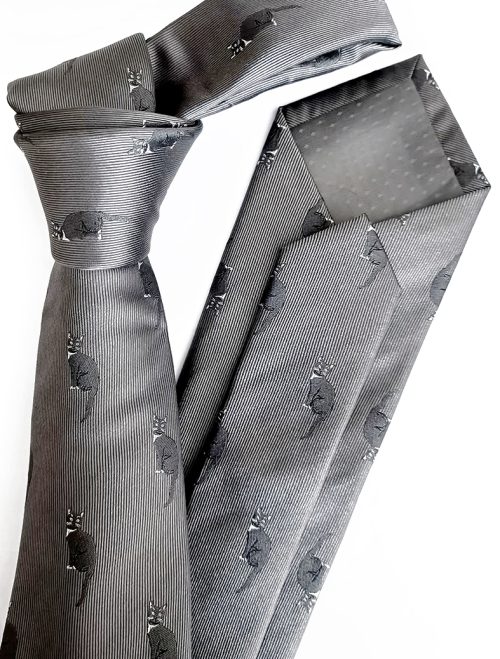 Corbata seda Gatos grises