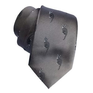 Corbata seda gris gatos