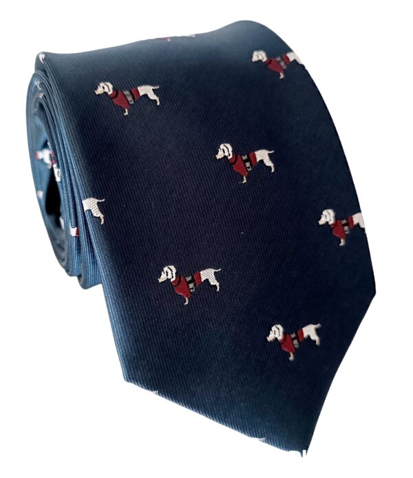 corbata perritos capa burdeo