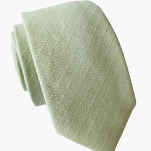 corbata algodon verde claro
