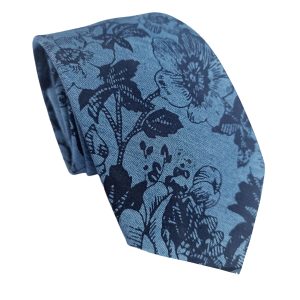 corbata flores azules