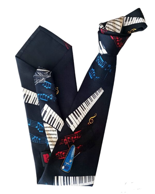 corbata vintage piano estampada