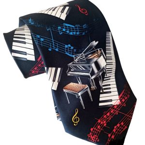 corbata vintage piano estampada
