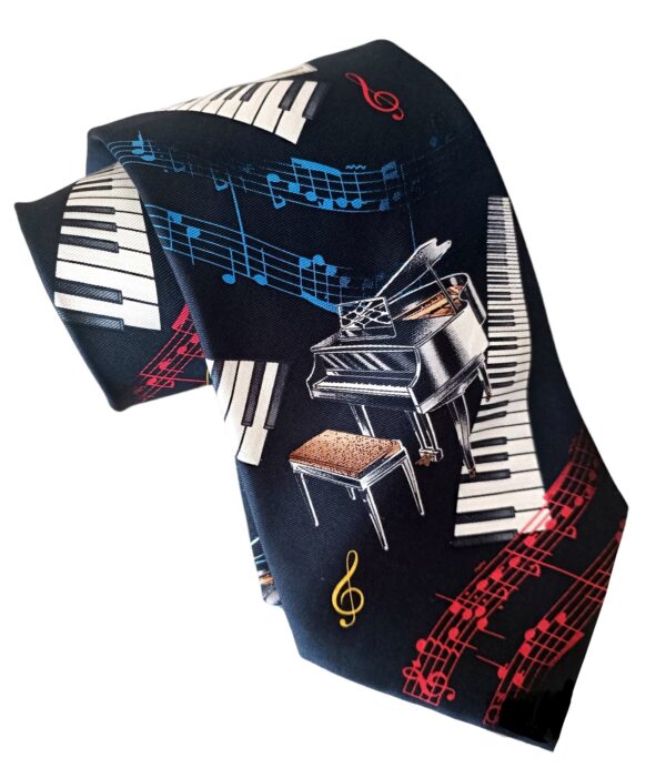 corbata vintage piano estampada