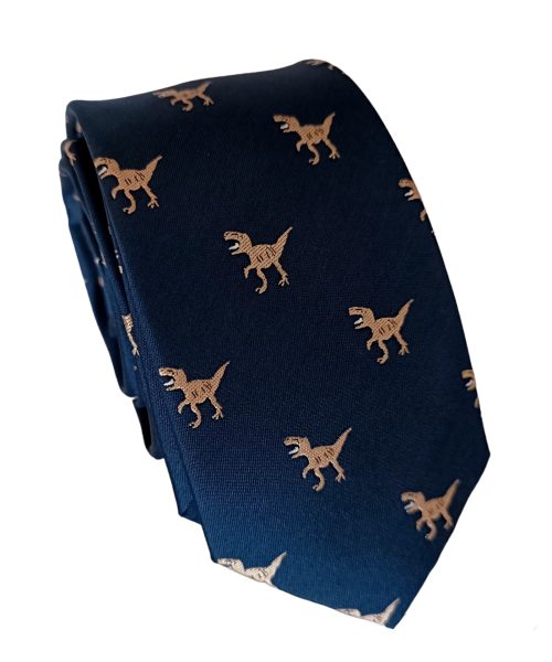 corbata azul marino dinosaurios cafes