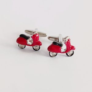 Colleras metalicas esmaltadas moto vespa roja