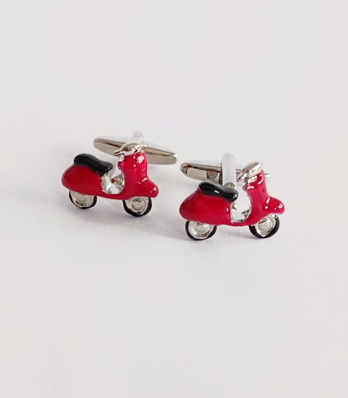 Colleras metalicas esmaltadas moto vespa roja
