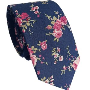 corbata algodon floral
