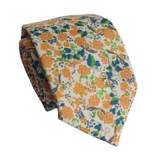 corbata algodon floral