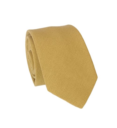 corbata algodon mostaza