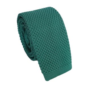 corbata tejida punta recta verde esmeralda