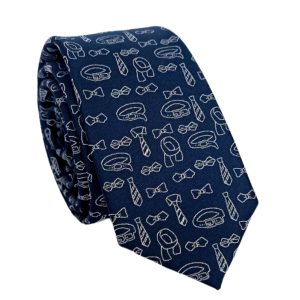 corbata azul ultra delgada