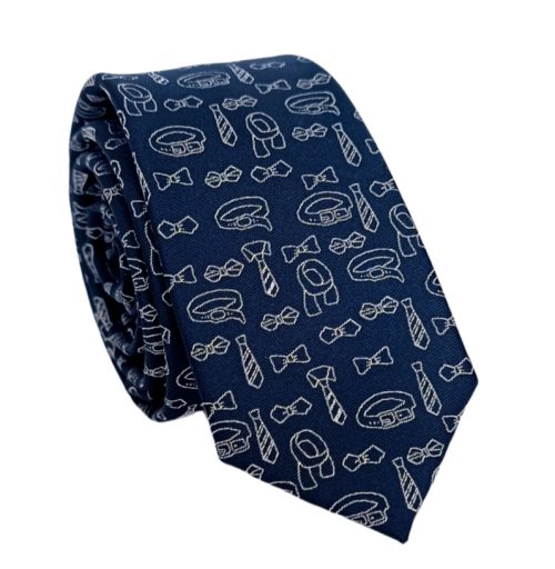 corbata azul ultra delgada