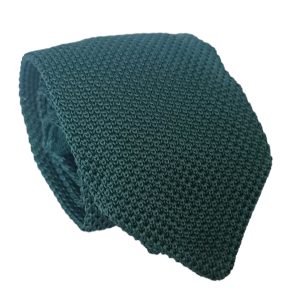 corbata tejida verde oscuro
