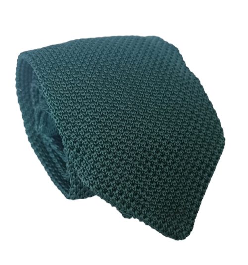 corbata tejida verde oscuro