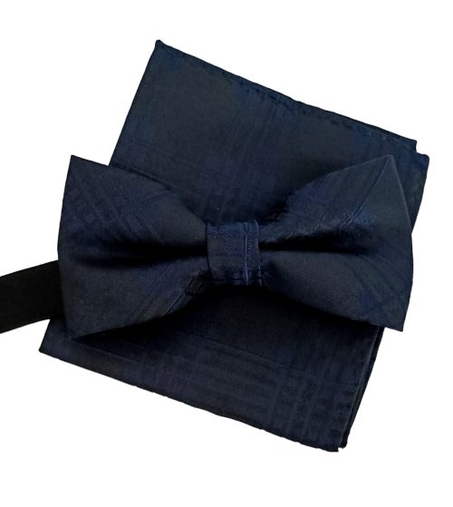 corbatin con pañuelo azul marino