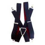 Suspensor negro lunares rojos
