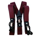 Suspensor doble broche desmontable burdeo cuero negro