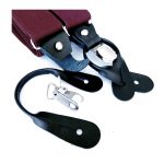 Suspensor doble broche desmontable burdeo cuero negro - Imagen 2