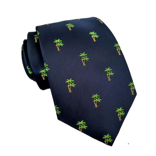 corbata azul marino palmeras