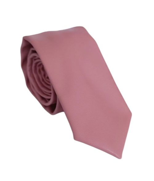 corbata ecocuero delgada rosada