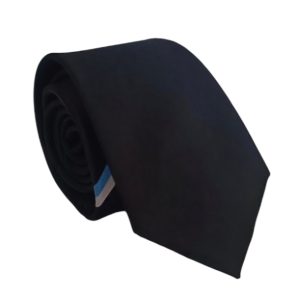 Corbata seda negra angosta
