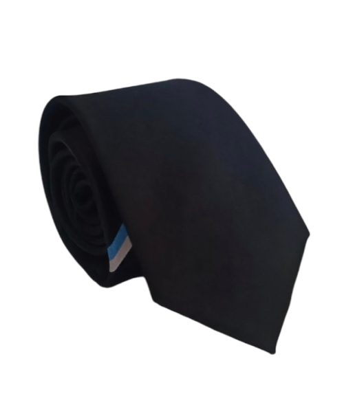 Corbata seda negra angosta