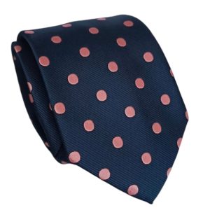 corbata poliester lunares rosados