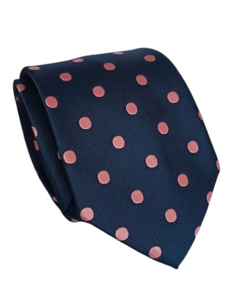 corbata poliester lunares rosados