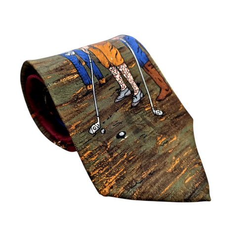 corbata antigua vintage diseño golf