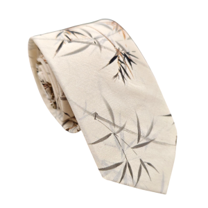 corbata algodon estampado acuarela hojas