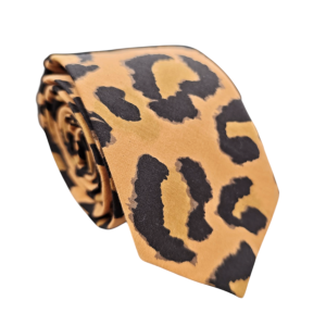 corbata algodon leopardo