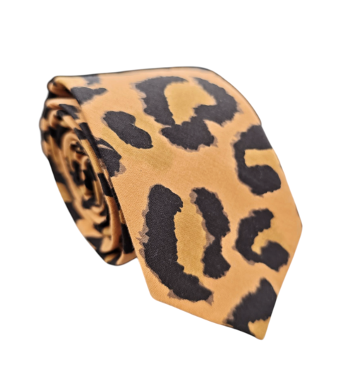 corbata algodon leopardo